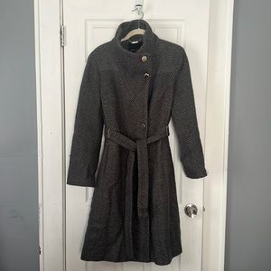 Ivanka Trump Wool Blend Lace-up Coat -  Women | Color: Gray | Size: 12